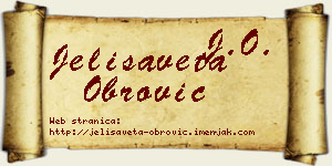 Jelisaveta Obrović vizit kartica